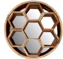 Â Wall Shelf Rustic Wood Floating Shelves,Decorative Wall Shelf for Bedroom, Living Room, Bathroom, Kitchen, Office and More (Round)